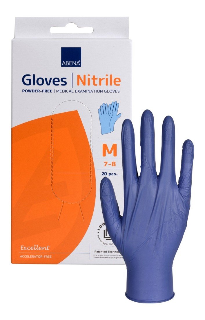 Abena Vyšetřovací nitrilové rukavice nepudrované modré vel.M 20 kusů