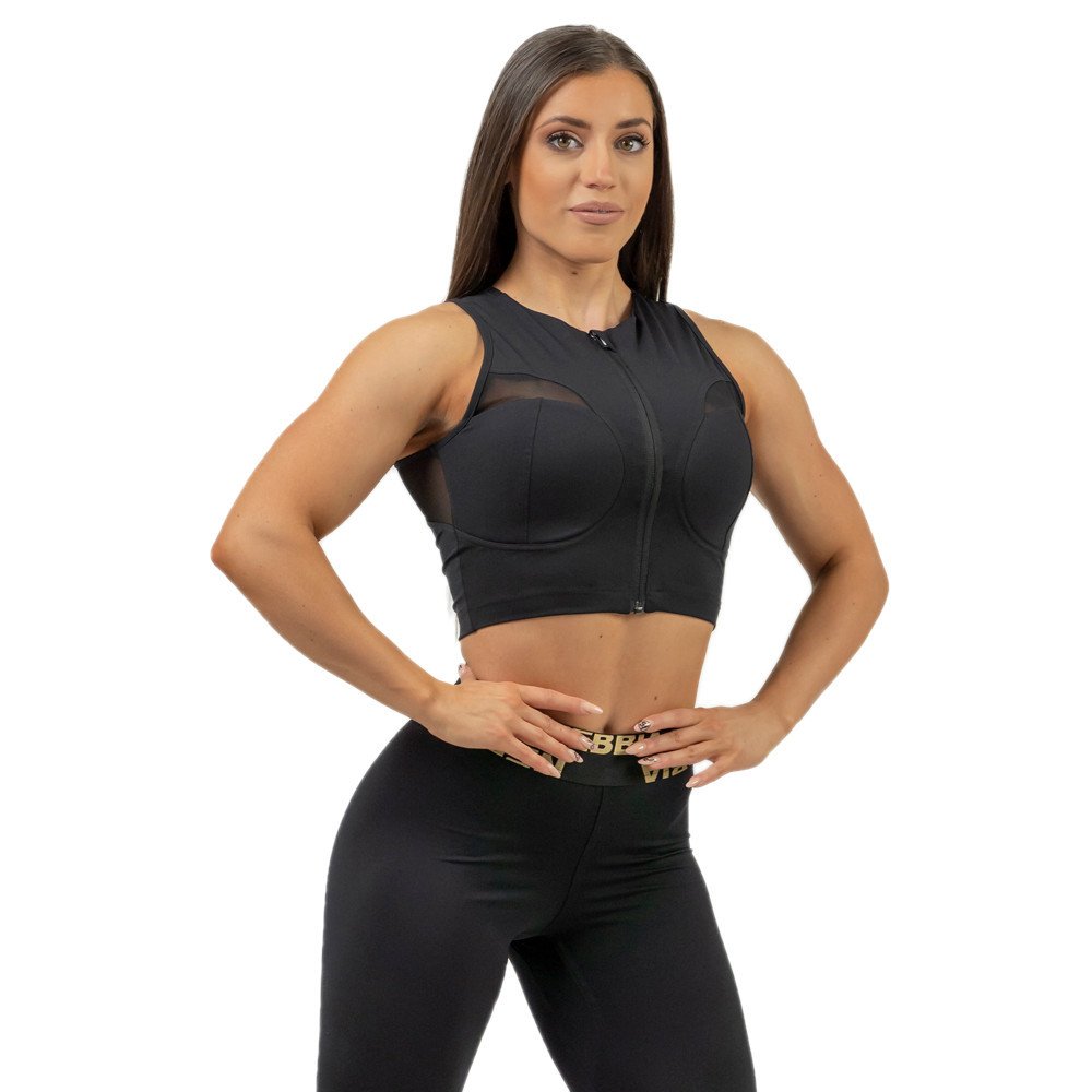 Tílko Nebbia NEBBIA Women s Compression Push-Up Top INTENSE Mesh Gold