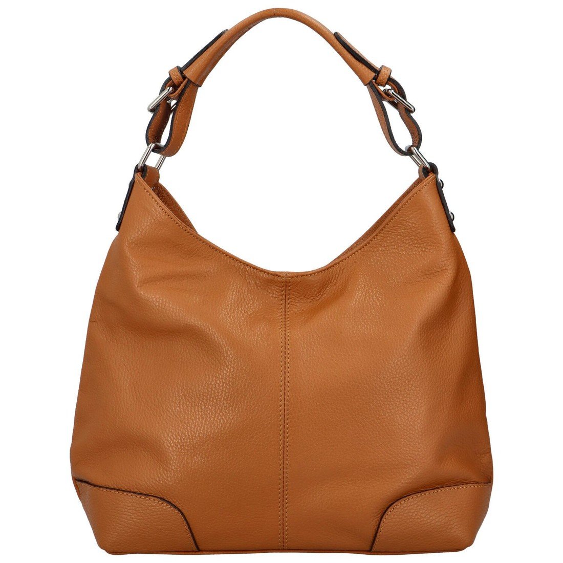 Kožená kabelka do ruky i přes rameno Lucia, hnědá