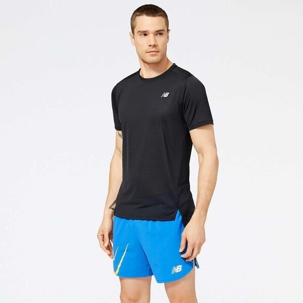 New Balance ACCELERATE SHORT SLEEVE Pánské sportovní triko, černá, velikost XXL