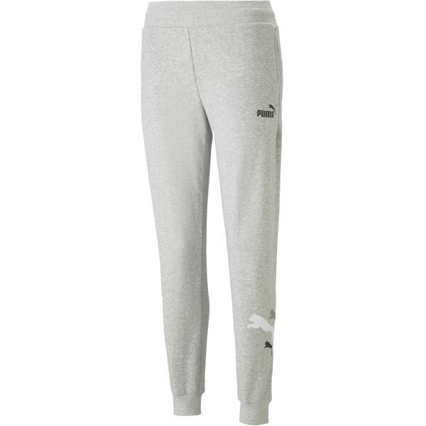 Puma ESS + 2 COL LOGO PANTS FL B Chlapecké tepláky, šedá, velikost XS