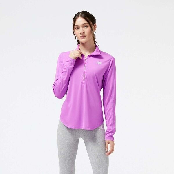 New Balance ACCELERATE HALF-ZIP Dámská mikina, fialová, velikost L