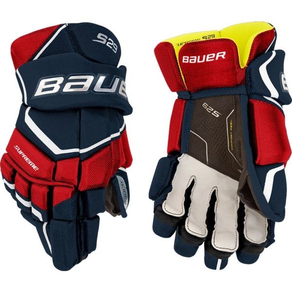 Bauer SUPREME S29 GLOVE SR Hokejové rukavice, tmavě modrá, velikost 15
