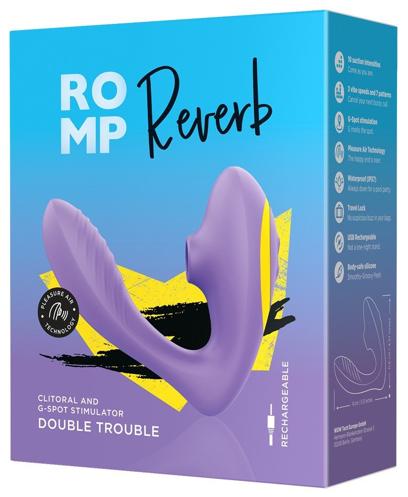 ROMP Reverb - waterproof G-spot vibrator and clit stimulator (purple)