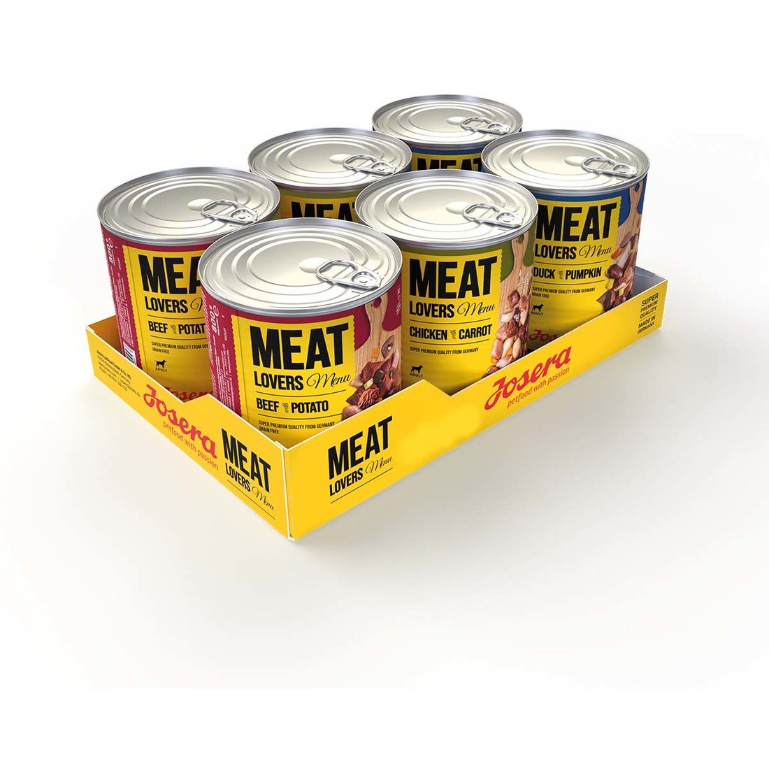 Josera Meatlovers menu, kombinované balení, 6 × 800 g