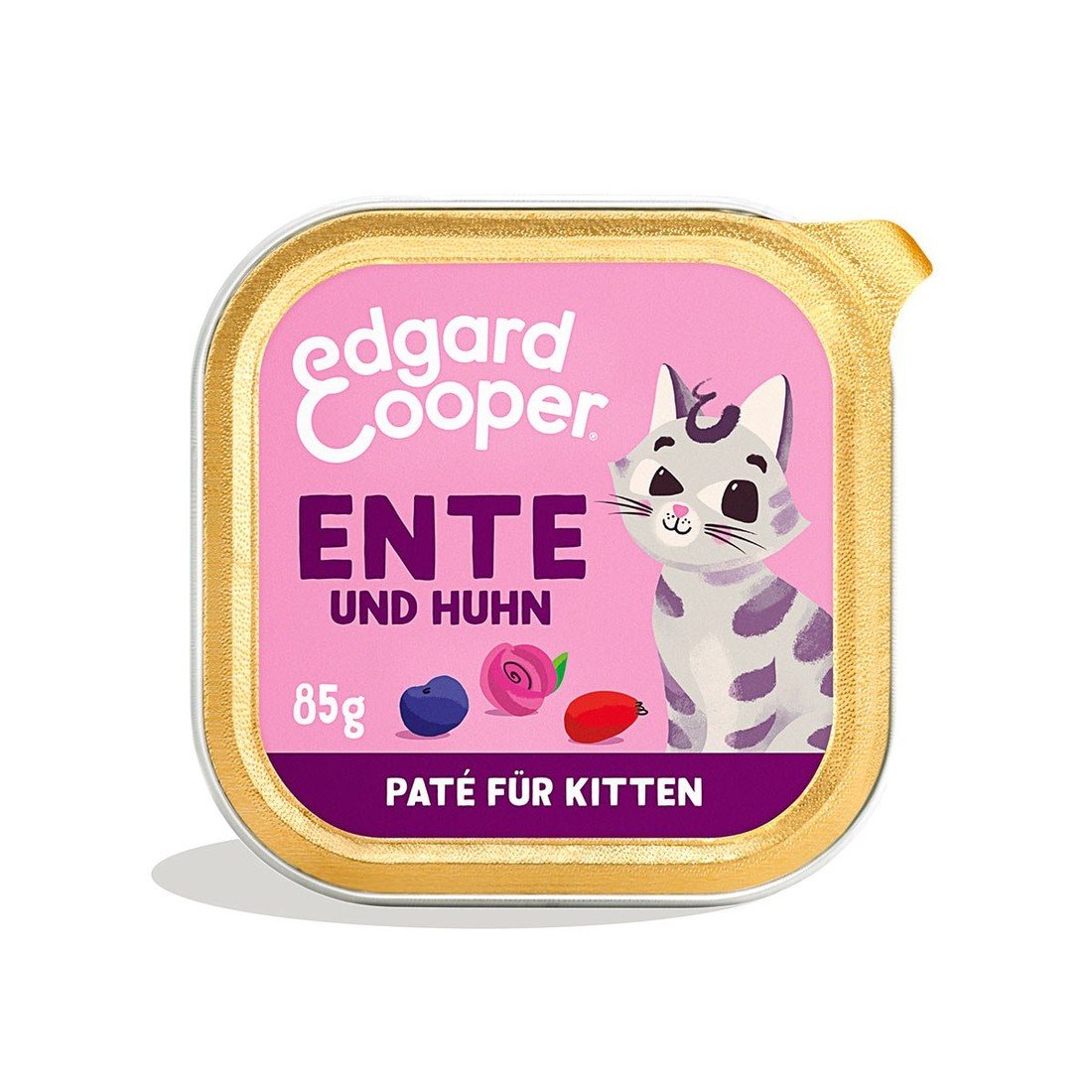 Edgard & Cooper Paté Kitten, kachna a kuře z volného chovu 8x85g