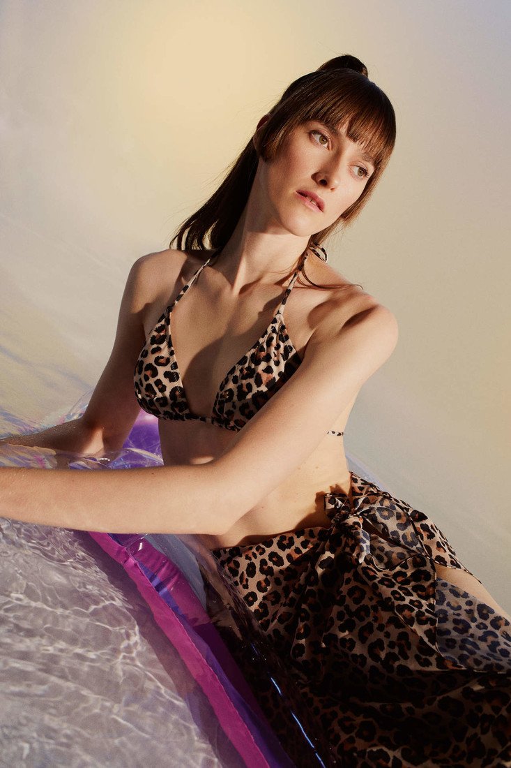 DEFACTO Fall in Love Regular Fit Leopard Print Bikini Top