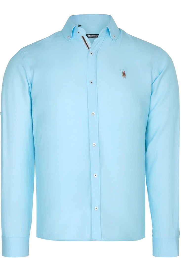 G674 DEWBERRY MENS SHIRT-CYAN
