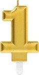 Narozeninová svíčka zlatá 1 /výška 9,3 cm/ - EPEE Merch - Amscan