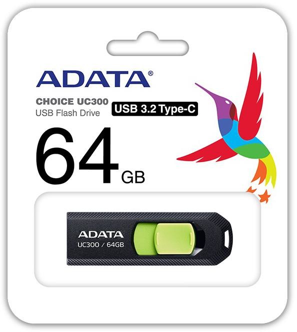 ADATA 64GB ADATA UC300 USB 3.2 černá/zelená (ACHO-UC300-64G-RBK/GN)