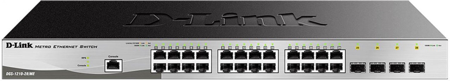D-Link DGS-1210-28 / ME 24-Port 10/100/1000BASE-T + 4-Port 1 Gbps SFP Metro Ethernet Managed Switch (DGS-1210-28/ME/E)
