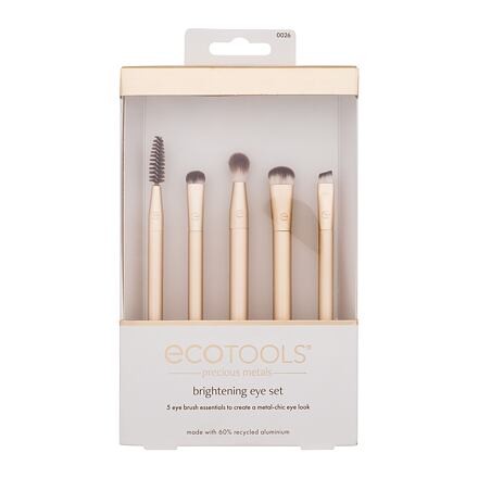 EcoTools Precious Metals Brightening Eye Set sada kosmetický štětec Angled Liner 1 ks + kosmetický kartáček Spoolie 1 ks + kosmetický štětec Blending Crease 1 ks + kosmetický štětec Crease Shadow 1 ks + kosmetický štětec Precision Smudge 1