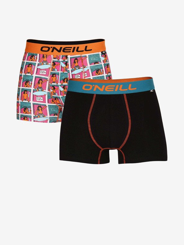 O'Neill Boxer Comic&Plain Boxerky 2 ks Černá