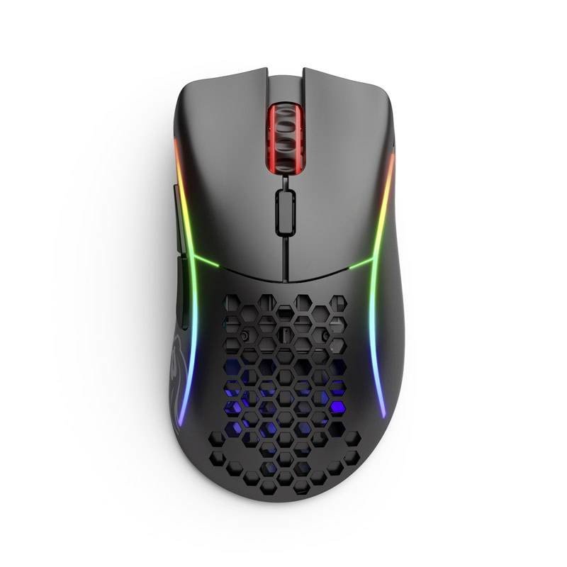 Glorious PC Gaming Race Model D- Wireless herní myš bezdrátový, kabelový optická černá 6 tlačítko 19000 dpi s podsvícením, odnímatelný kabel