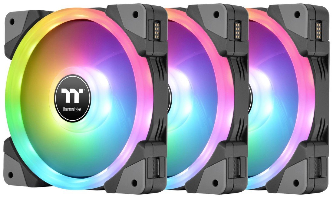 Thermaltake CL-F143-PL12SW-A PC větrák s krytem černá, transparentní, RGB (š x v x h) 120 x 120 x 25 mm vč. ovládání RGB osvětlení