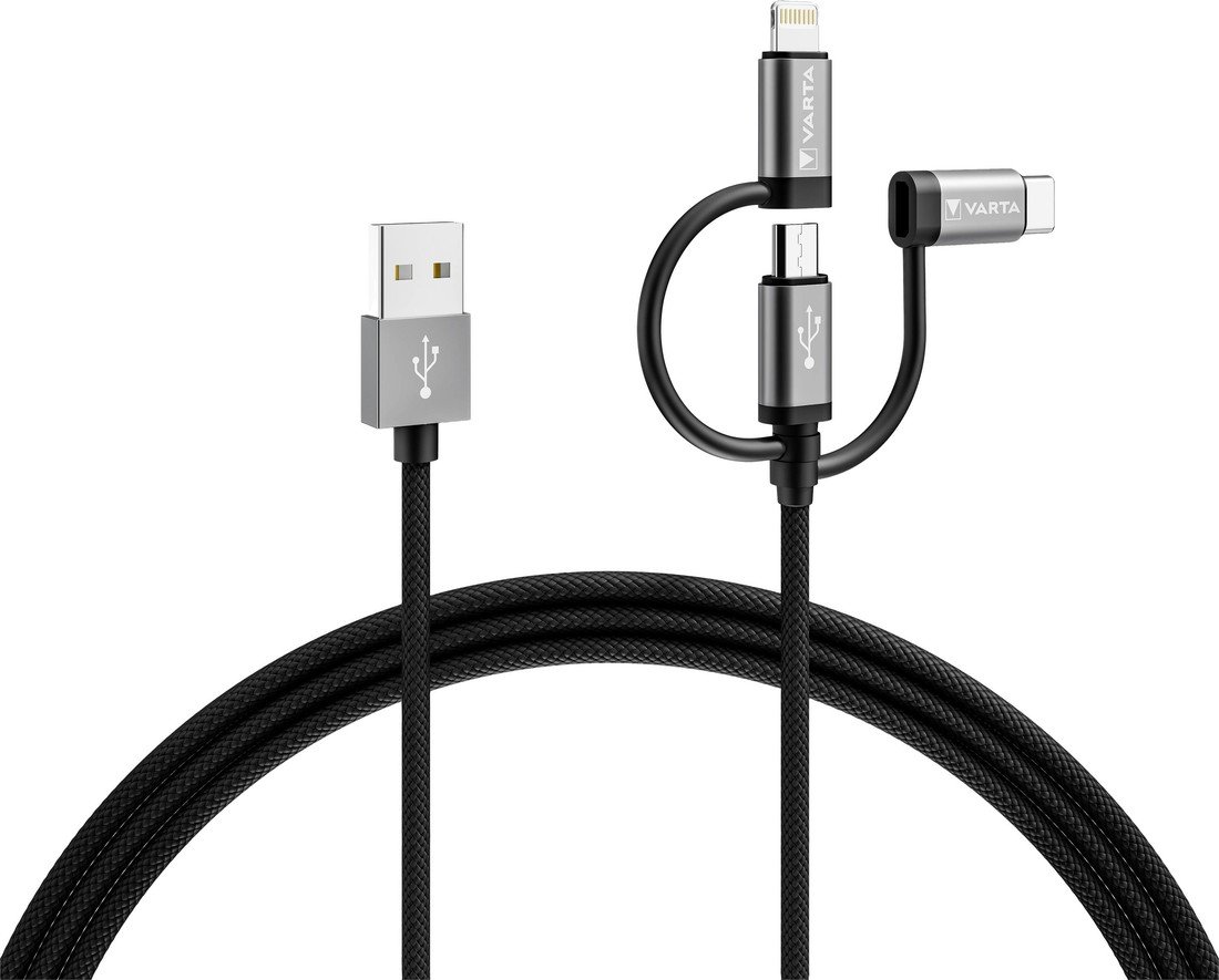 Varta USB kabel  USB-A zástrčka, USB Micro-B zástrčka, USB-C ® zástrčka, Apple Lightning konektor 2.00 m   57937101111