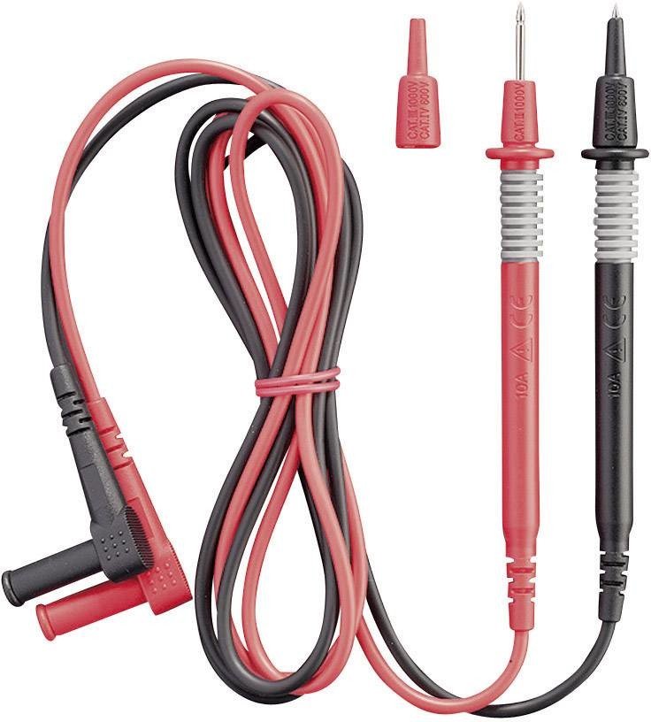 Benning 044146 sada bezpečnostních měřicích kabelů [lamelová zástrčka 2 mm - zkušební hroty] 1.00 m, černá, červená, 1 ks