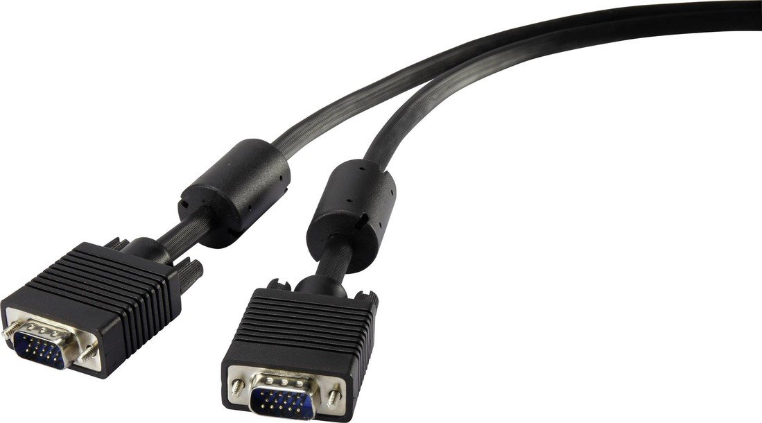 Renkforce VGA kabel VGA pólové Zástrčka, VGA pólové Zástrčka 10.00 m černá RF-4212507 s feritovým jádrem VGA kabel