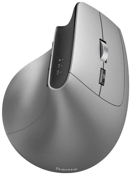 Hama EMW-700 ergonomická myš bezdrátový optická antracitová 8 tlačítko 2400 dpi ergonomická, lze znovu nabíjet