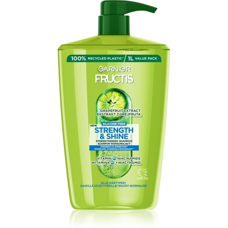 Garnier Fructis Strength & Shine posilující šampon pro všechny typy vlasů 1000 ml