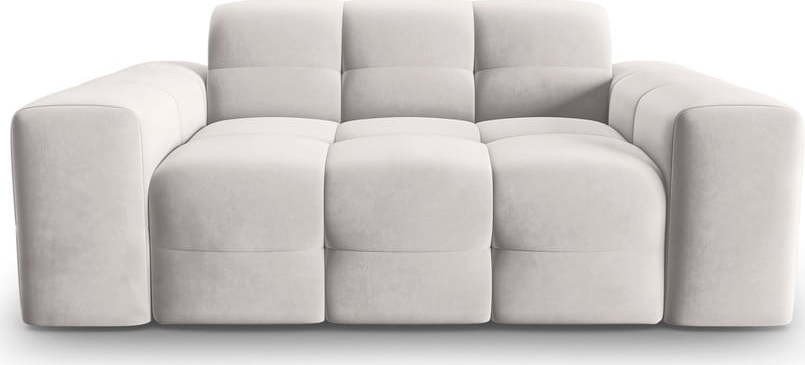 Světle šedá sametová pohovka 156 cm Kendal – Micadoni Home