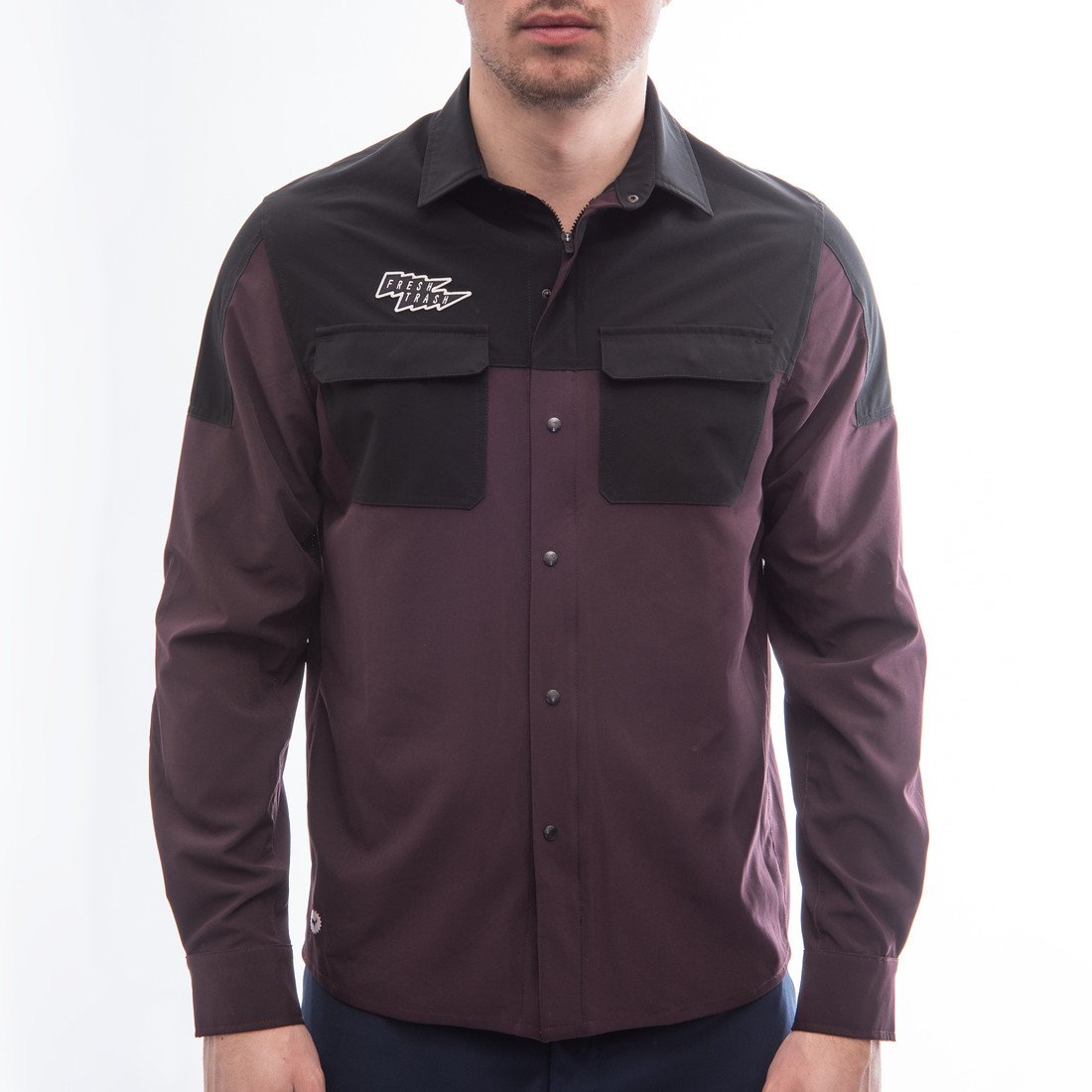 Fresh Trash Men's Rider Long Sleeve Shirt wine red/black Velikost: L