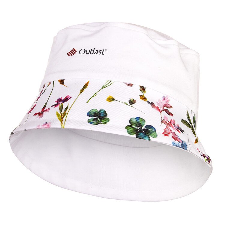 LITTLE ANGEL Klobouk tenký UPF 50+ Outlast® vel.4 - 45-48 cm bílá/bílá louka