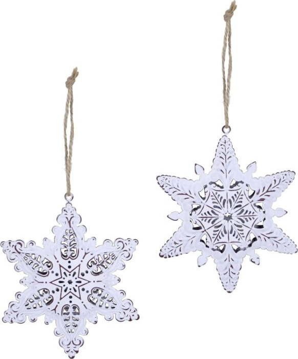 Sada 2 závěsných vánočních dekorací na stromek Ego Dekor Misto Snowflakes