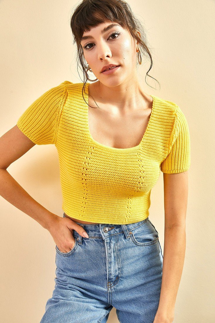 Bianco Lucci Blouse - Yellow - Regular fit