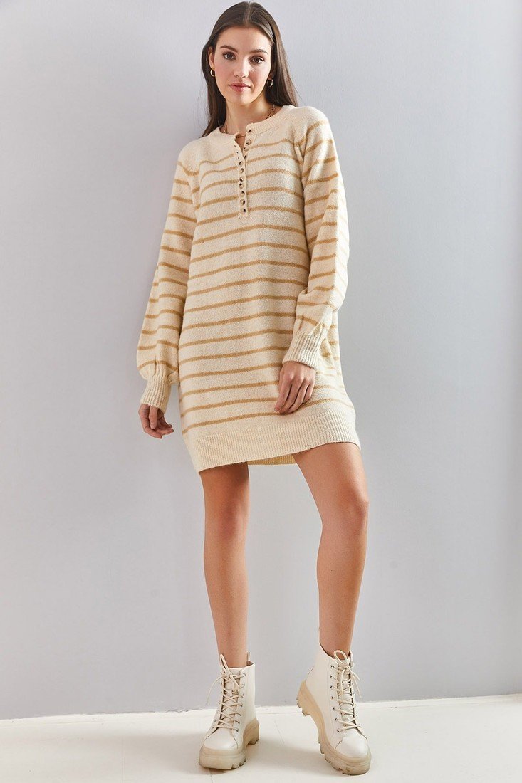 Bianco Lucci Dress - Beige - Basic