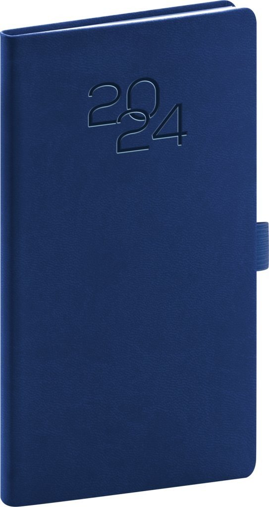 Kapesní diář Vivella Classic 2024, modrý, 9 × 15,5 cm