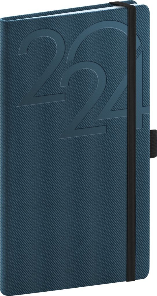 Kapesní diář Ajax 2024, modrý, 9 × 15,5 cm