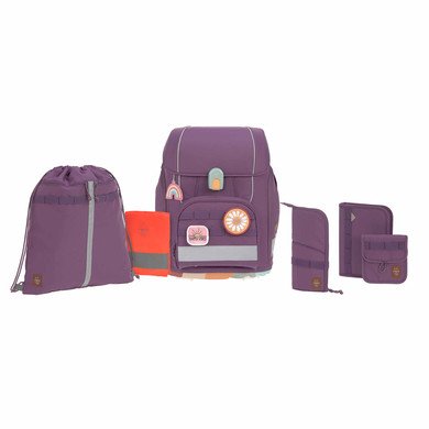 LÄSSIG 7dílná sada školních aktovek Boxy Unique purple