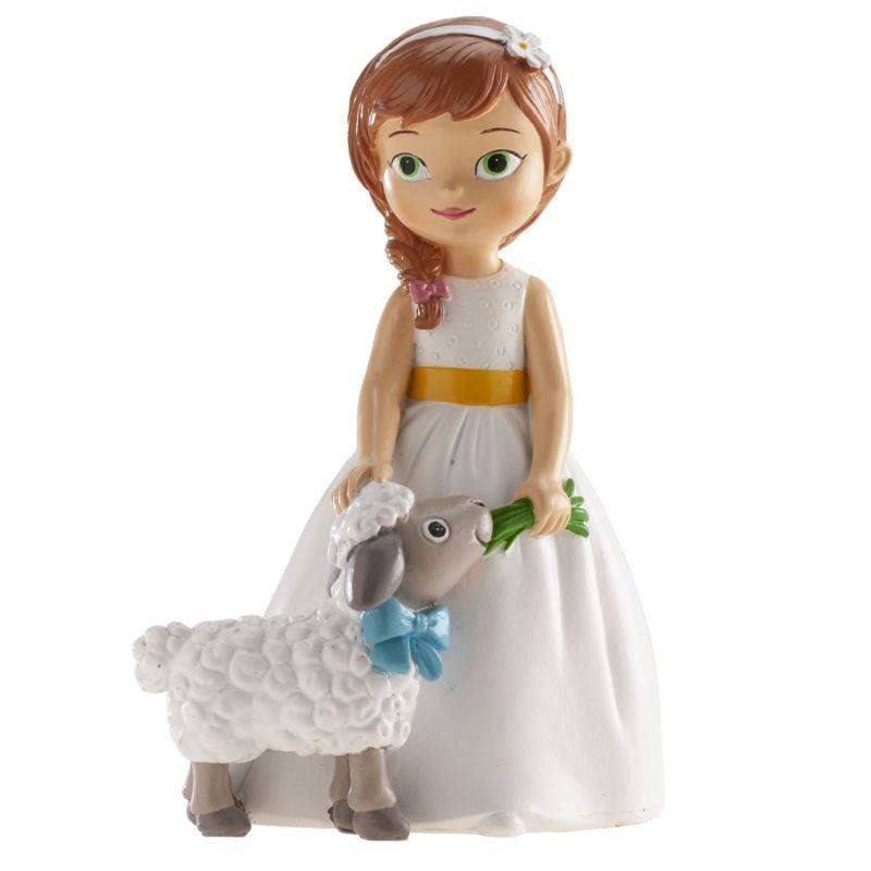 Figurka na dort holčička s ovečkou - Dekora