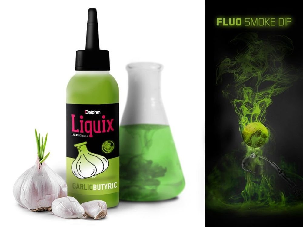 Delphin Fluo dip D SNAX LiquiX 100ml - Česnek - Butyric