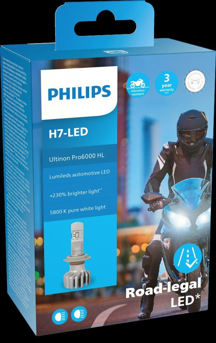 Philips H7 12V 20W PX26d Ultinon Pro6000 LED 5800K Moto homologace 1ks PH 11972U6000X1