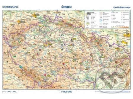 Česko - vlastivědná mapa, 1 : 1 100 000 - Kartografie Praha