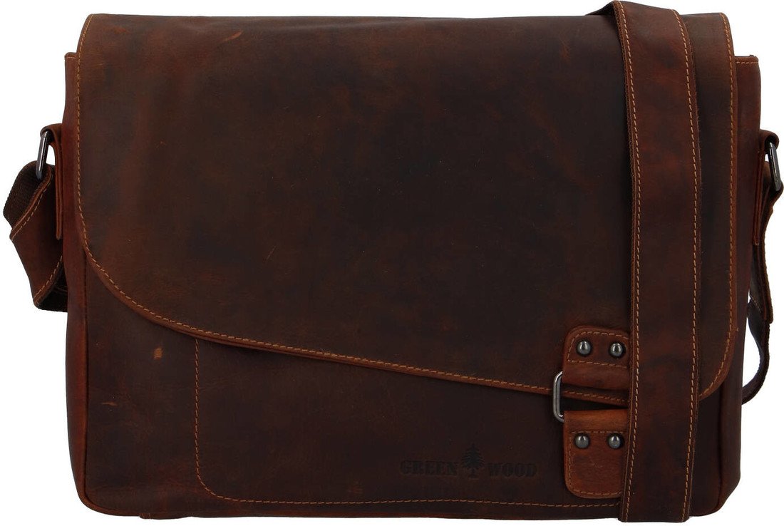 Green Wood Pánská kožená taška na notebook 837 sandal
