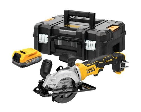 DEWALT DCS571E1T Aku pila kotoučová 18V 115mm 1x1,7Ah POWERSTACK Tstak