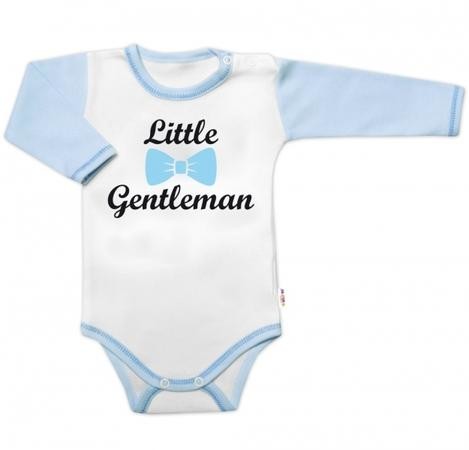 Body dl. rukáv s vtip. textem Baby Nellys, Little Gentleman, kluk 56 (1-2m)