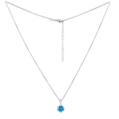 Luxusní stříbrný náhrdelník VIVIANA s modrým Brilliance Zirconia