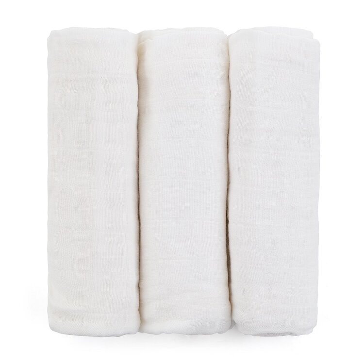 FEEDO Sada mušelínových plenek 3 ks White, 68 x 68 cm