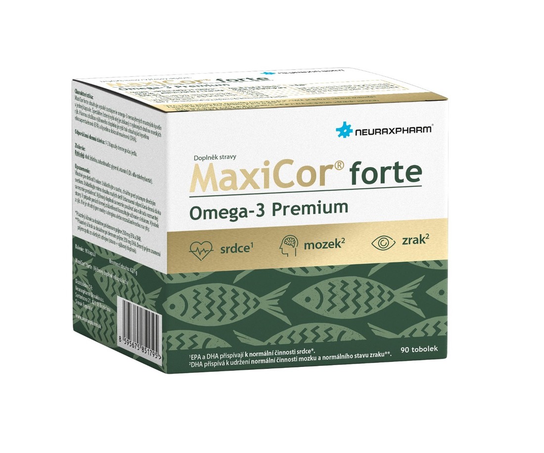 Maxicor forte Omega-3 premium 90 kapslí