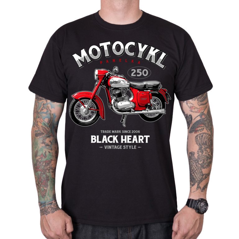 BLACK HEART Motocykl Panelka černá - M