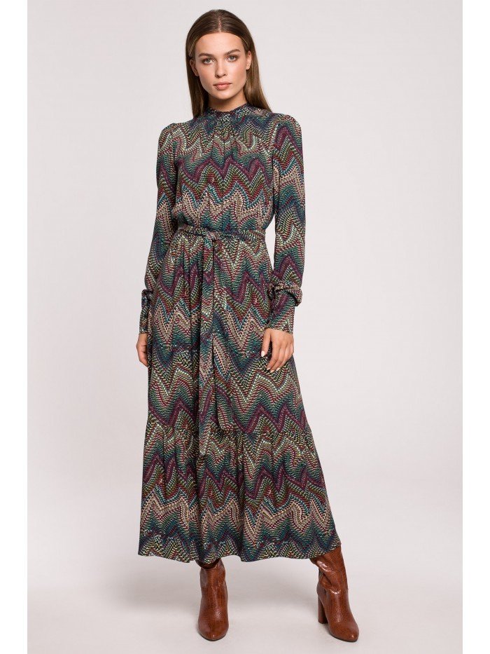 Style Dámské maxi šaty Dechtendrie S291 tmavě hnědá XXL