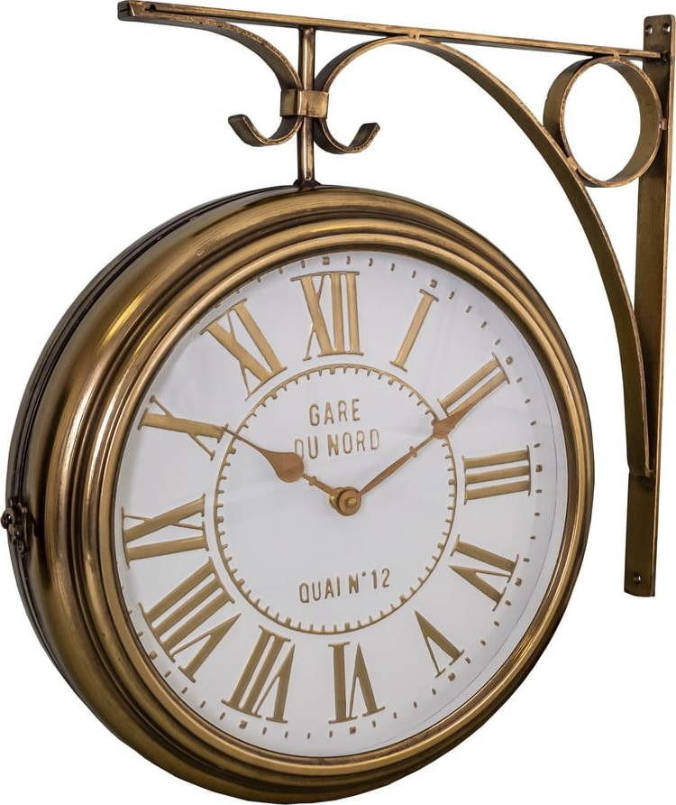 Nástěnné hodiny ve zlaté barvě Antic Line Classique, ø 36,5 cm