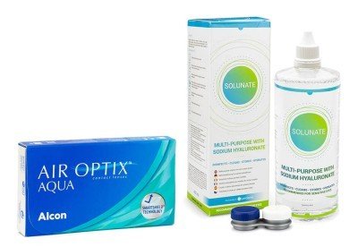 Alcon Air Optix Aqua (6 čoček) + Solunate Multi-Purpose 400 ml s pouzdrem