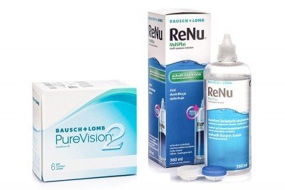 Bausch & Lomb PureVision 2 (6 čoček) + ReNu MultiPlus 360 ml s pouzdrem