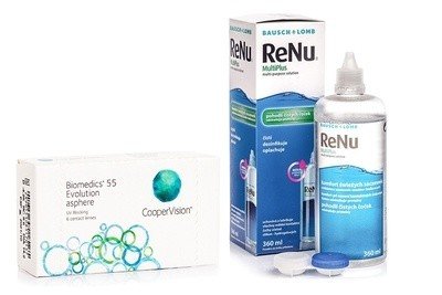 CooperVision Biomedics 55 Evolution (6 čoček) + ReNu MultiPlus 360 ml s pouzdrem