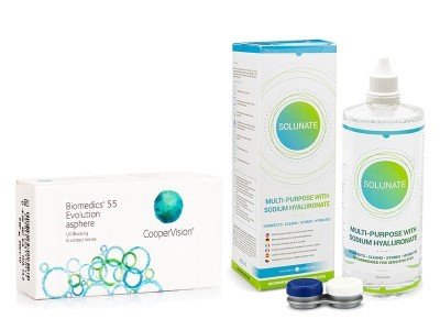 CooperVision Biomedics 55 Evolution (6 čoček) + Solunate Multi-Purpose 400 ml s pouzdrem